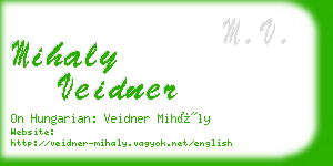 mihaly veidner business card